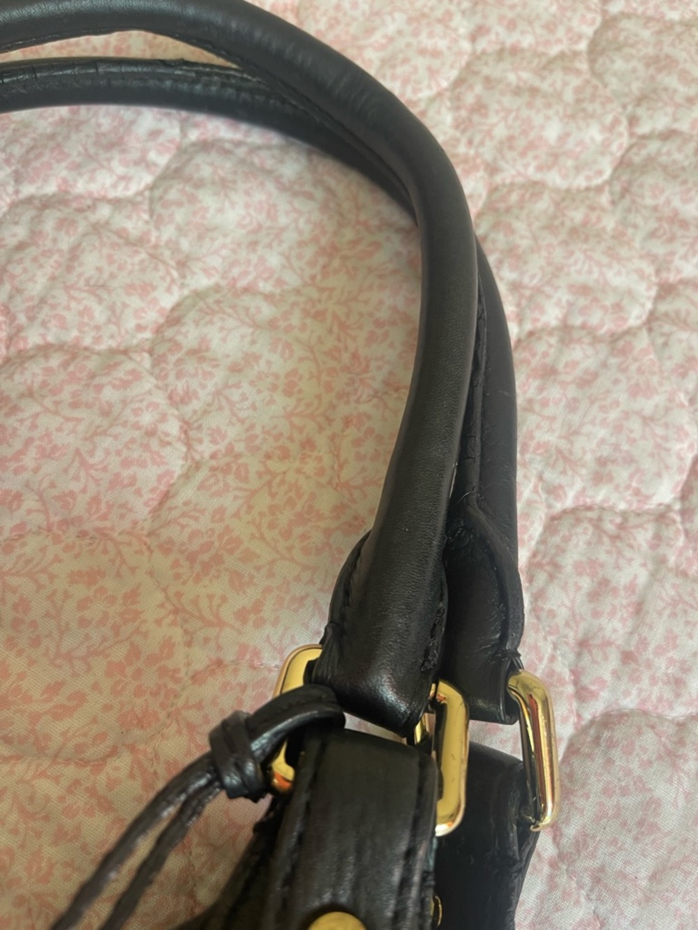 Michael Kors Black Pebbled Leather Shoulder Hobo with Gold Hardware - Picture 8 of 10
